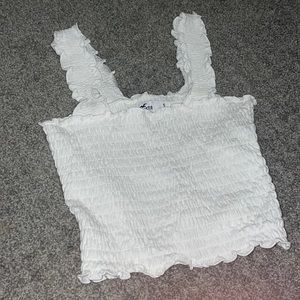 hollister white scrunched tank top, barely worn